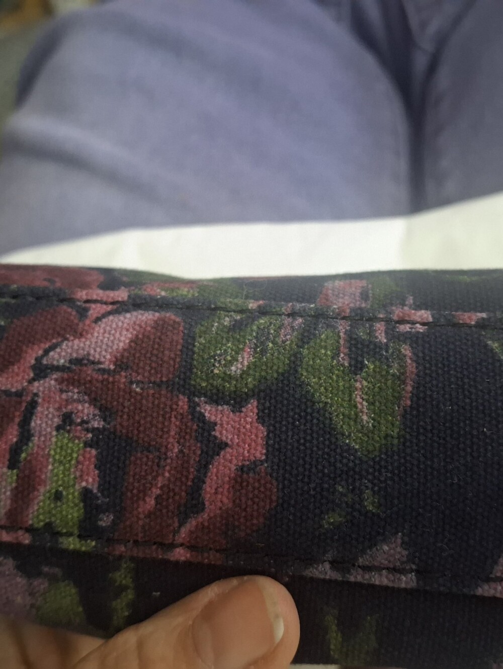 LUCKY BRAND Leather-Trim Floral Canvas Small Makeup Case Black, Pink & Green - Picture 3 of 6
